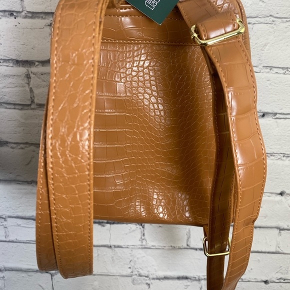 Wild Fable Cognac Croc Mini Dome Backpack Purse NWT - Picture 6 of 8